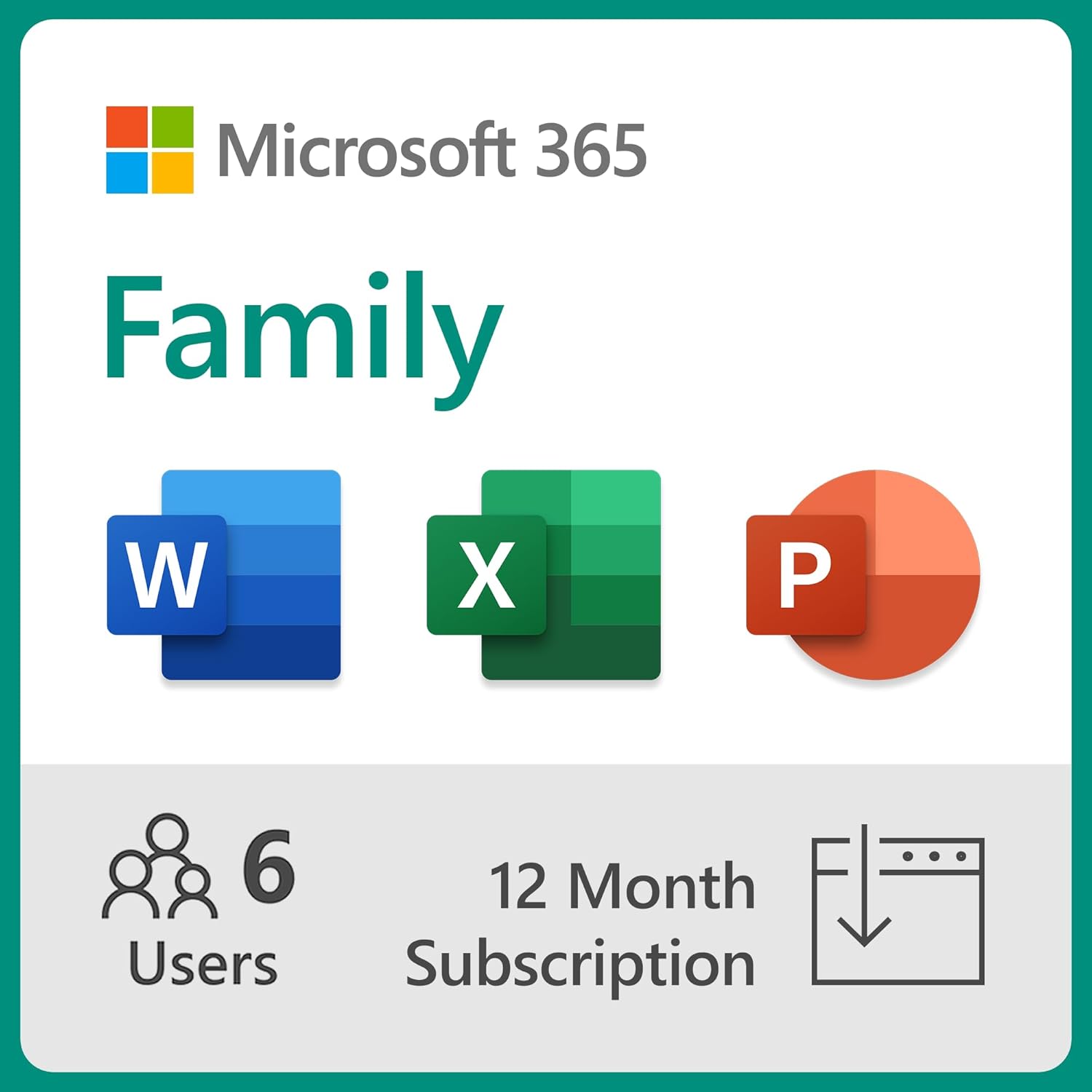 Microsoft 365 Family | 12-Month Subscription, Up to 6 People | Word, Excel, PowerPoint | 1TB OneDrive Cloud Storage | PC/MAC Instant Download | Activation Required