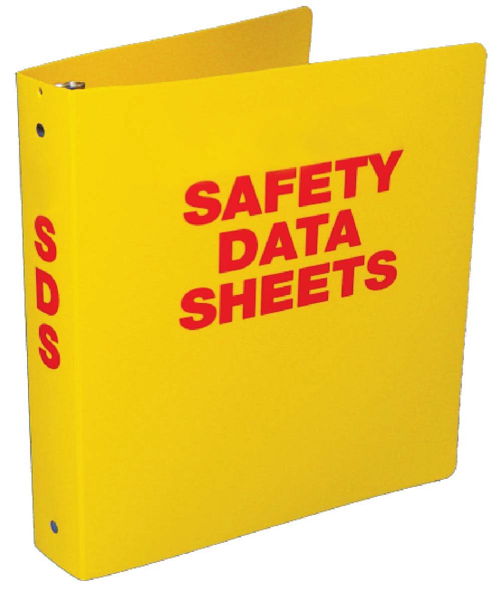 NMC RTK62C Safety Data Sheet Binder with Chain – 11 in. x 11.5 in., Heavy-Duty Plastic Ring Binder with 2 in. Chain, Yellow