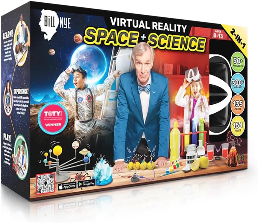 Bill Nye’s VR Science Kit and VR Space Lab – Virtual Reality Kids Science Kit, Book and Interactive STEM Learning Activity Set (2 in 1 Combo Pack) – for Ages 8 and Up [Packing May Vary]