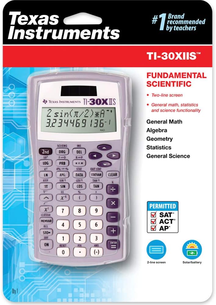 Texas Instruments TI-30X IIS 2-Line Scientific Calculator, Lavender