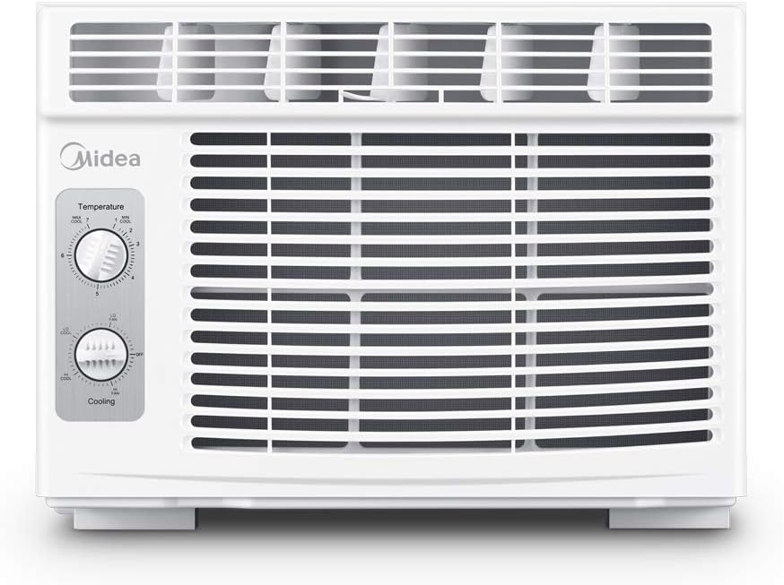 Midea 5,000 BTU EasyCool Small Window Air Conditioner – Cool up to 150 Sq. Ft. with Easy-to-Use Mechanical Controls and Reusable Filter, Perfect for Small Bedroom, Living Room, Home Office