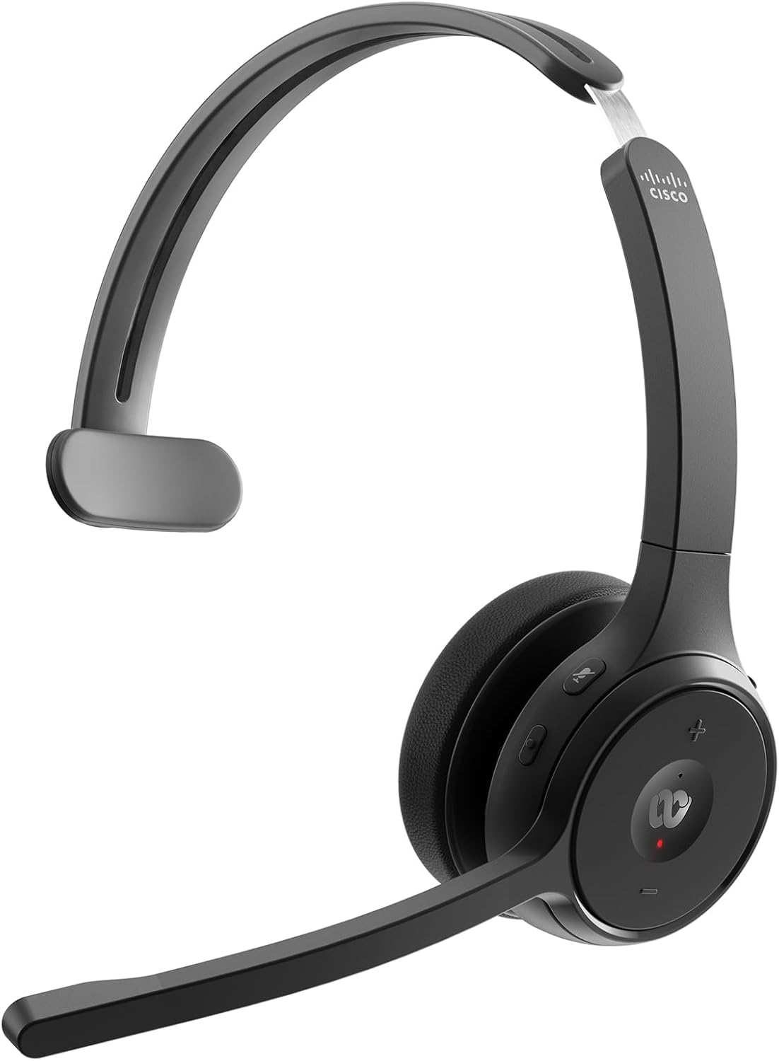 Cisco Headset 721, Wireless Single On-Ear Bluetooth Headphones, Webex Button, USB-A HD Bluetooth Adapter, Soft Case, Carbon Black, 1-Year Limited Liability Warranty (HS-WL-721-BUNA-C)