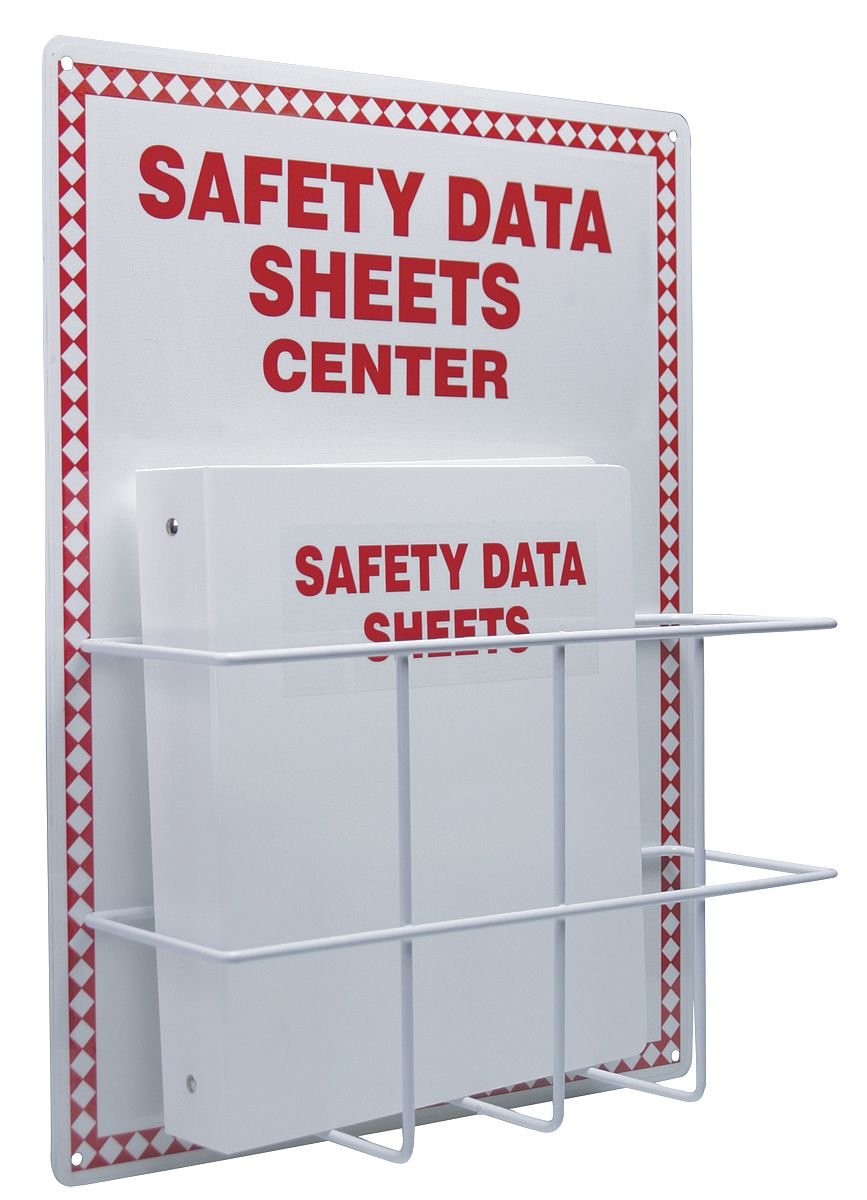 Accuform ZRS409 Safety Data Sheets Center, 20″ Length x 15″ Width x 0.063″ Thick Aluminum Board with Coated Wire Basket, 1-1/2″ Safety Data Sheets 3-Ring Binder Included