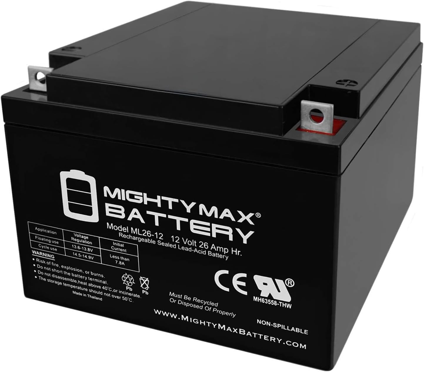 Mighty Max Battery 12V 26AH Battery for Liebert GXT2-240 BATKIT, GXT2-6000, RTL630