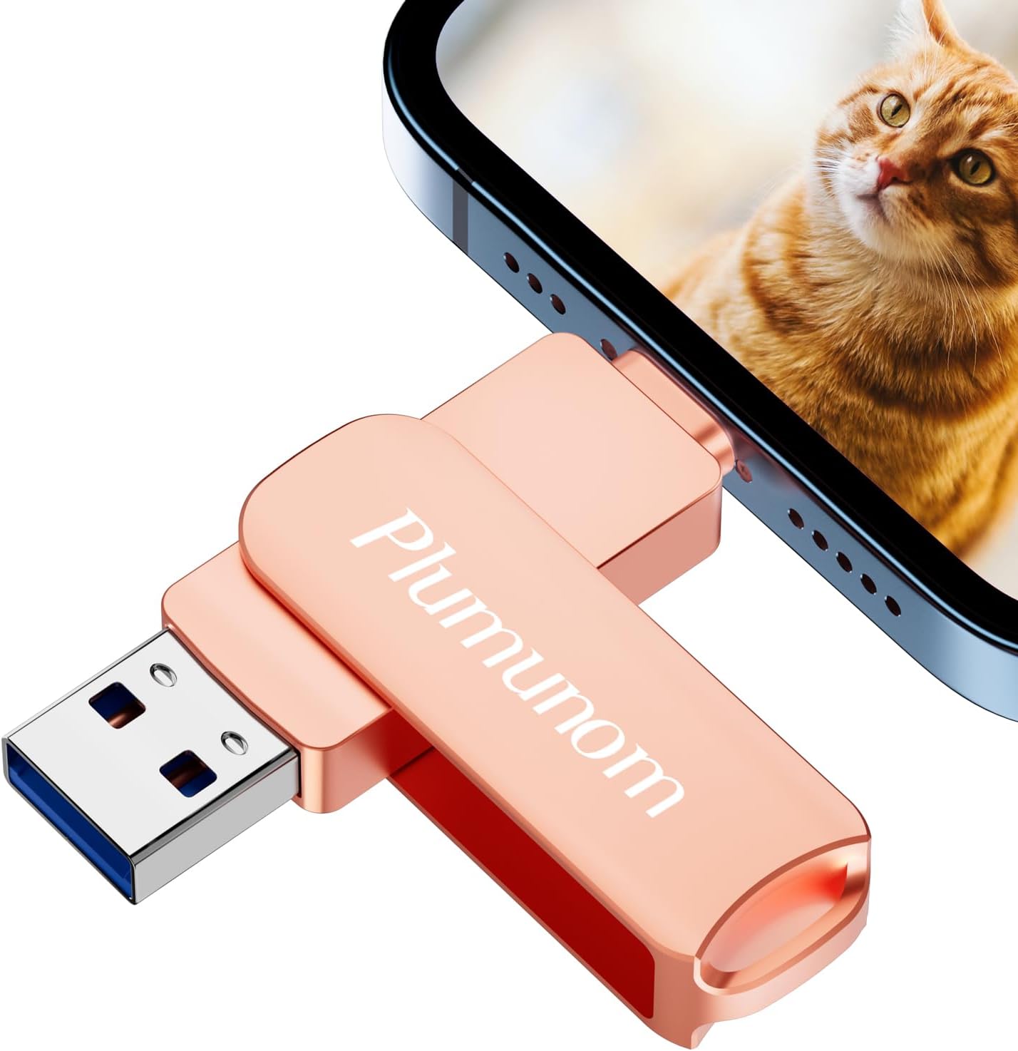 128GB Flash Drive for iPhone Storage Flash Drive for Photos, iPhone Flash Drive for Photos Compatible with i0S/Android/PC. All Metal iPhone Memory Stick for Save More Photos and Videos.…