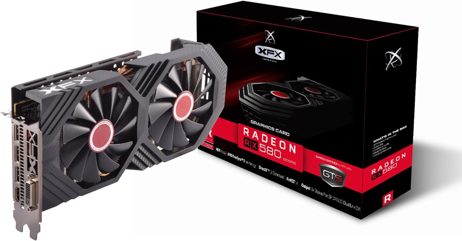 XFX Radeon RX 580 GTS XXX Edition 1386MHz OC+, 8GB GDDR5, VR Ready, Dual BIOS, 3xDP HDMI DVI, AMD Graphics Card (RX-580P8DFD6)