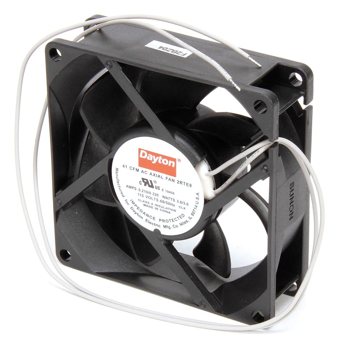 Dayton Axial Fan 115V AC; 3.6 Watts; 41 CFM; Model 2RTE8