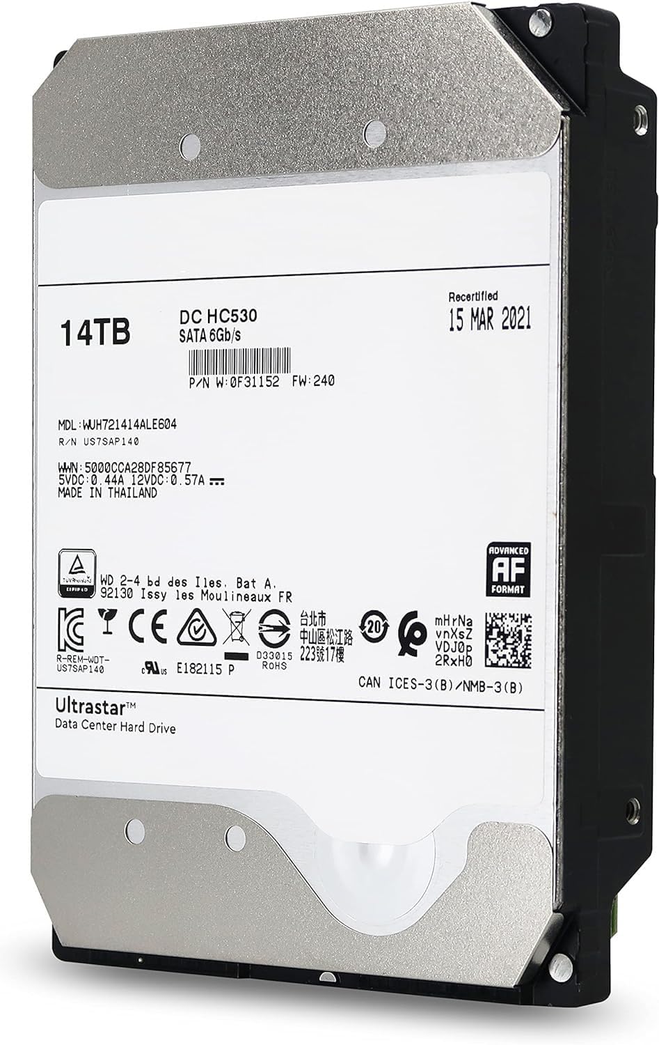 MDD – WD DC HC520 WUH721414ALE604 14TB 7200RPM 256MB Cache SATA 6.0Gb/s 3.5inch Datacenter Hard Drive – 5 Year Warranty (Renewed)