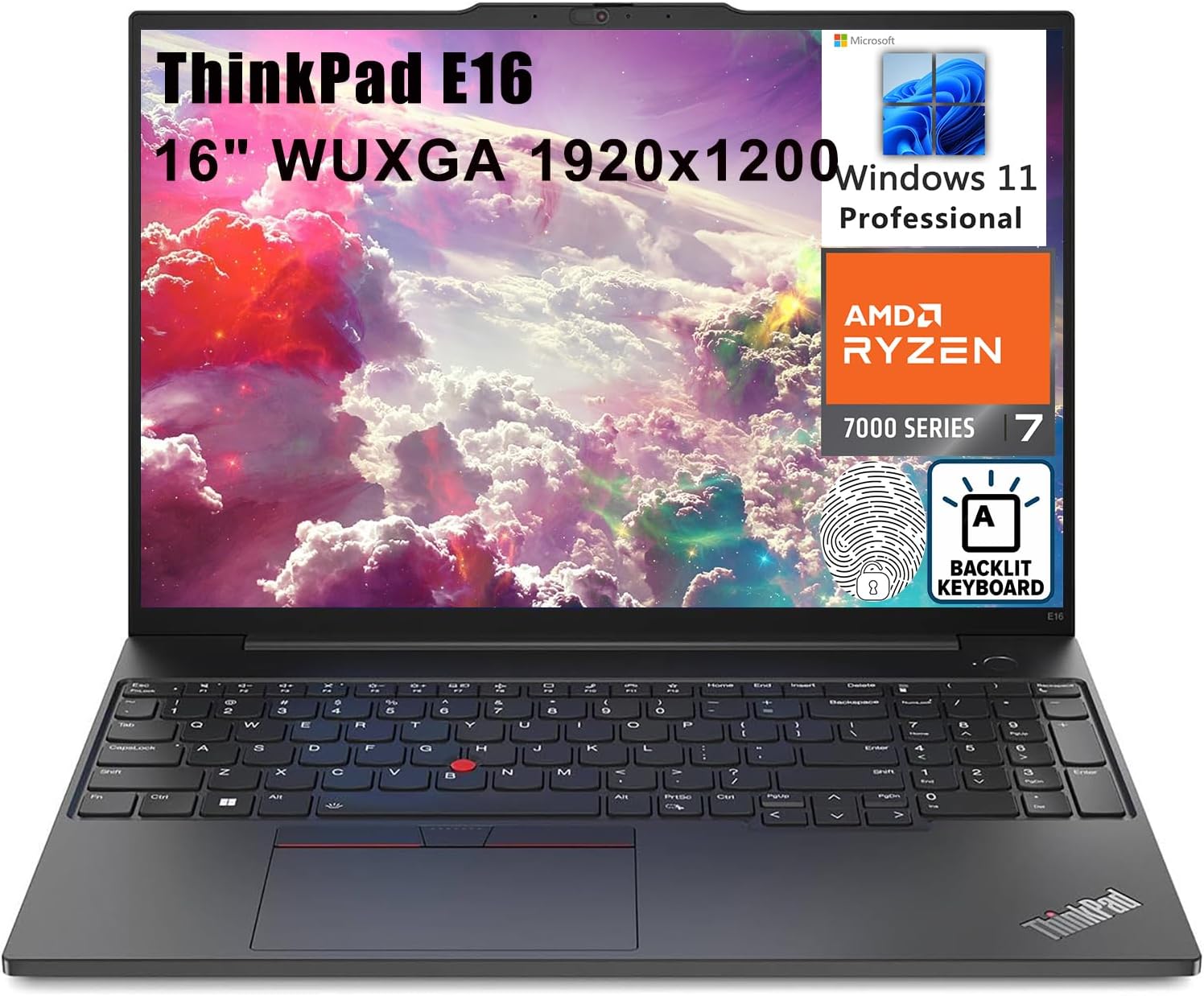 Lenovo ThinkPad E16 16″ FHD+ Business Laptop Computer, AMD Octa-Core Ryzen 7 7730U (Beat i7-1355U), 40GB DDR4 RAM, 1TB PCIe SSD, WiFi6, Backlit Keyboard, Fingerprint Reader, Windows 11 Pro, venthear