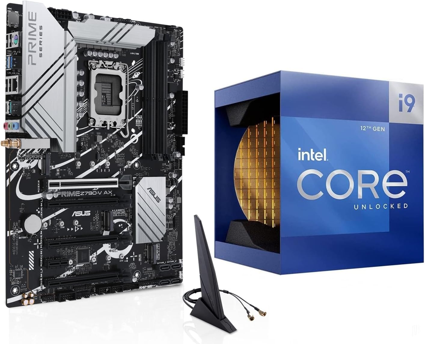 INLAND CPU Motherboard Combo – Intel Core i9-12900K Desktop Processor 16 (8P+8E) Cores up to 5.2 GHz with Integrated Graphics Bundle with ASUS Prime Z790-V AX WiFi DDR5 Motherboard