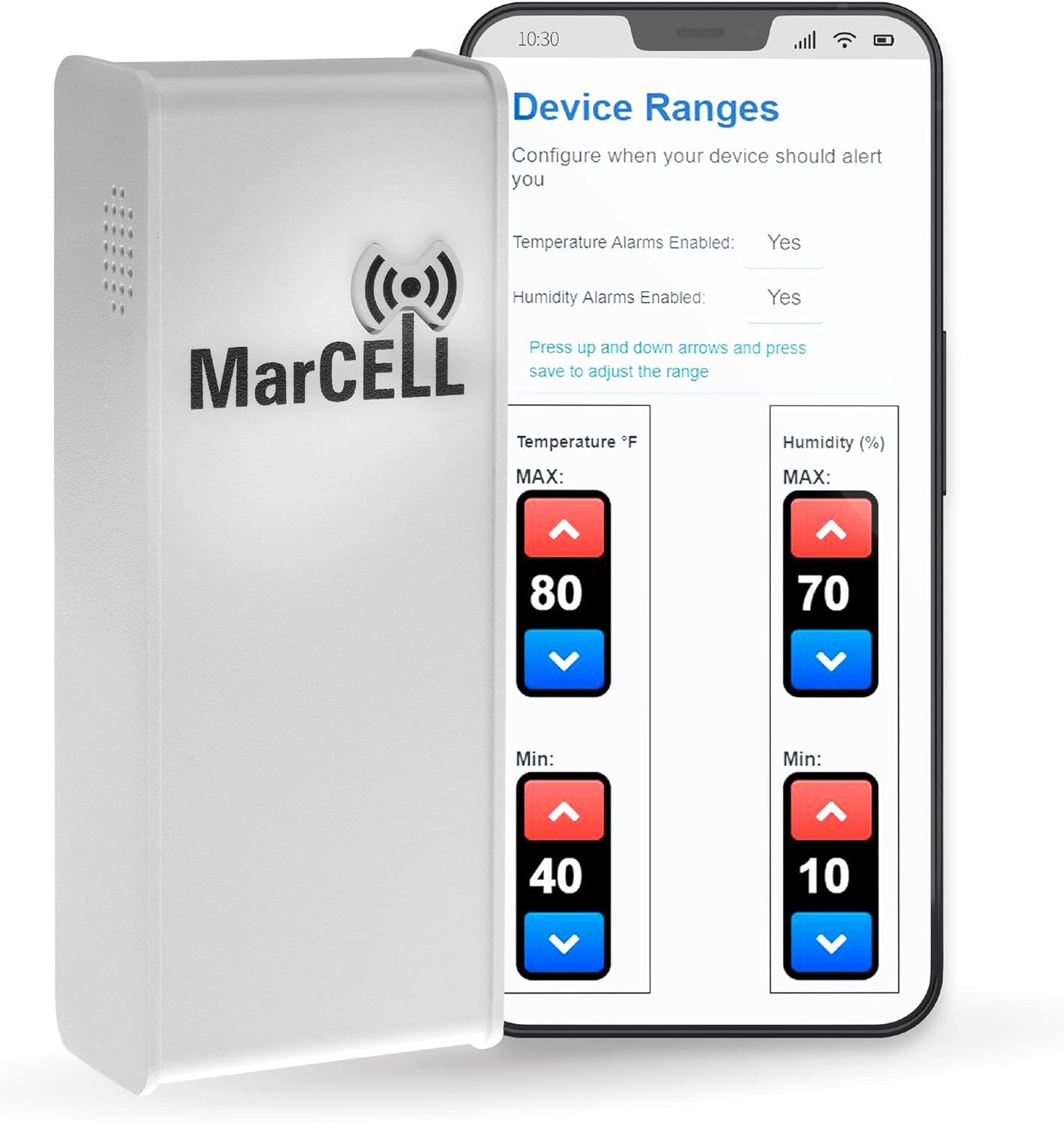 MarCELL Cellular Temperature, Humidity & Power Monitor (Verizon) – Made in The USA – RVs, Pet Safety Monitoring, Second Home Monitoring, Greenhouse Monitoring,- 24/7 Monitoring & Instant Alerts