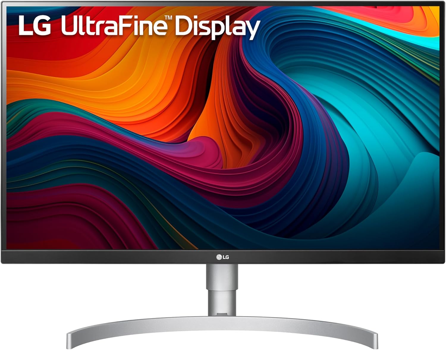 LG UltraFine UHD 27-Inch 4K UHD 2160p Computer Monitor 27UN850-W, IPS with VESA DisplayHDR 400, AMD FreeSync, and USB-C, White,Silver