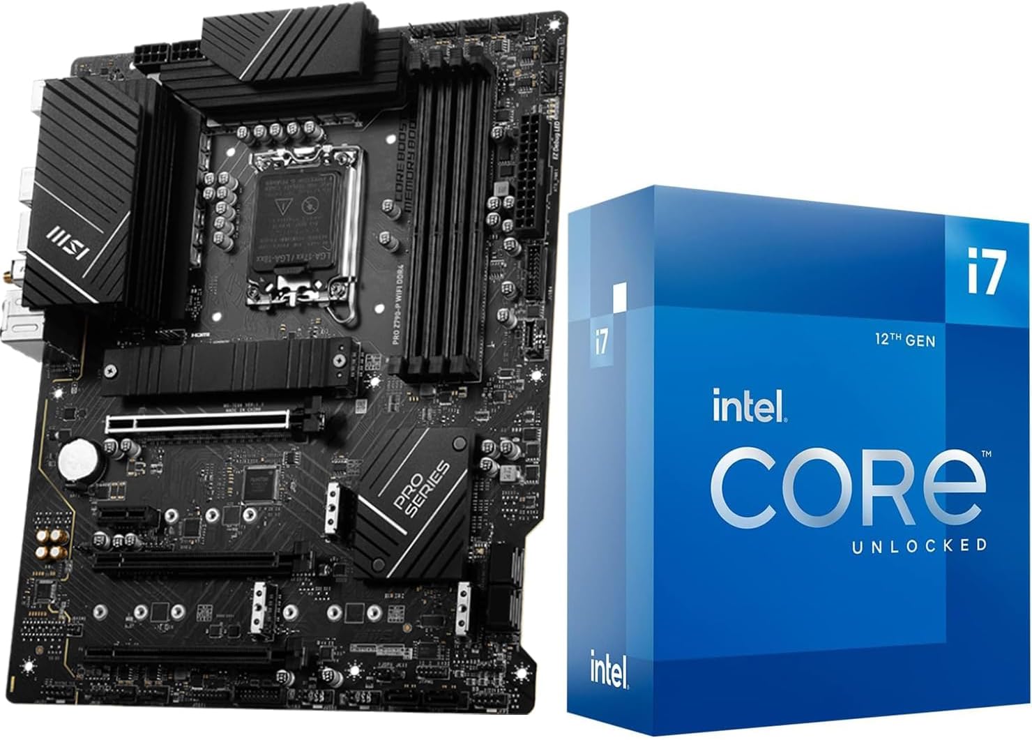 INLAND Micro Center Intel Core i7-12700K 12(8P+4E) Cores up to 5.0 GHz Unlocked LGA 1700 Desktop Processor with Integrated Graphics Bundle with MSI PRO Z790-P WiFi DDR4 Motherboard