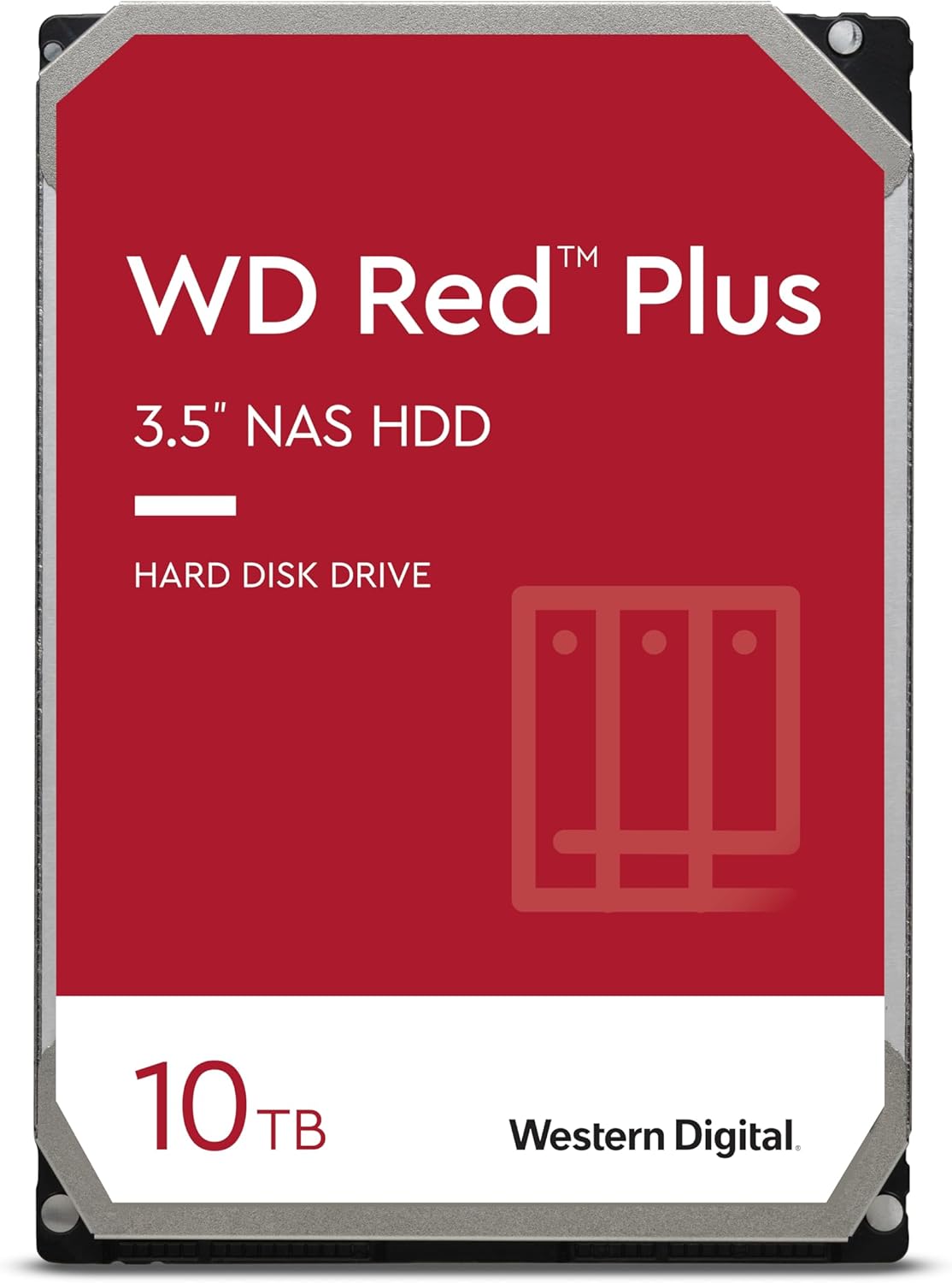 Western Digital 10TB WD Red Plus NAS Internal Hard Drive HDD – 5400 RPM, SATA 6 Gb/s, CMR, 256 MB Cache, 3.5″ – WD101EFAX