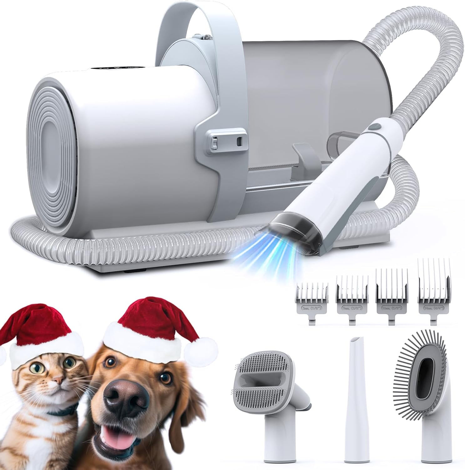 Dog Grooming Vacuum, Pet Vacuum Grooming Kit,11000Pa Powerful Dog Hair Vacuum, 2.5L Large Capacity Pet Hair Vacuum with 4 Grooming Tools, Low Noise Pet Grooming Vacuum for Dogs and Cats, PG50