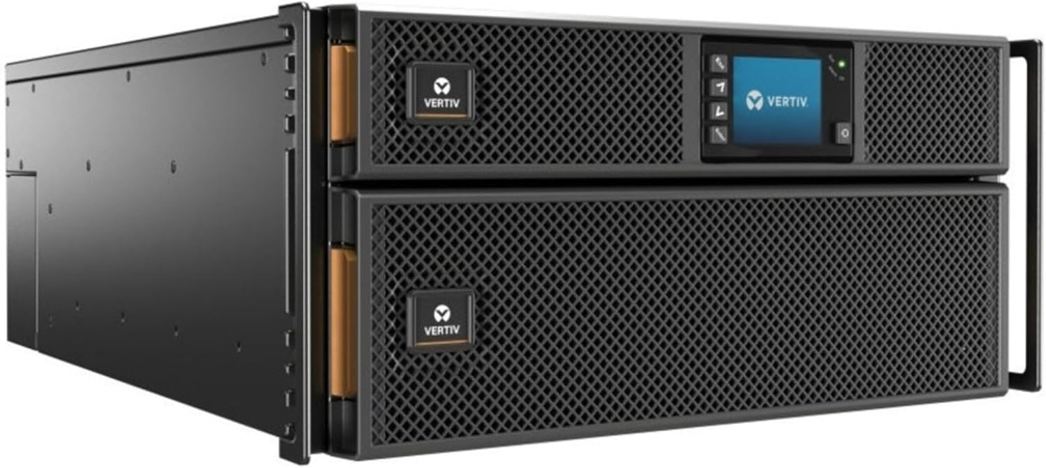 Vertiv Liebert GXT5 UPS with RDU101/Webcard – 8kVA 8kW 208V, Online Double Conversion 5U Rack/Tower, Energy Star Certified, Lead Acid, Battery Backup, 1.0 Power Factor, Colored LCD(GXT5-8000HVRT5UXLN)