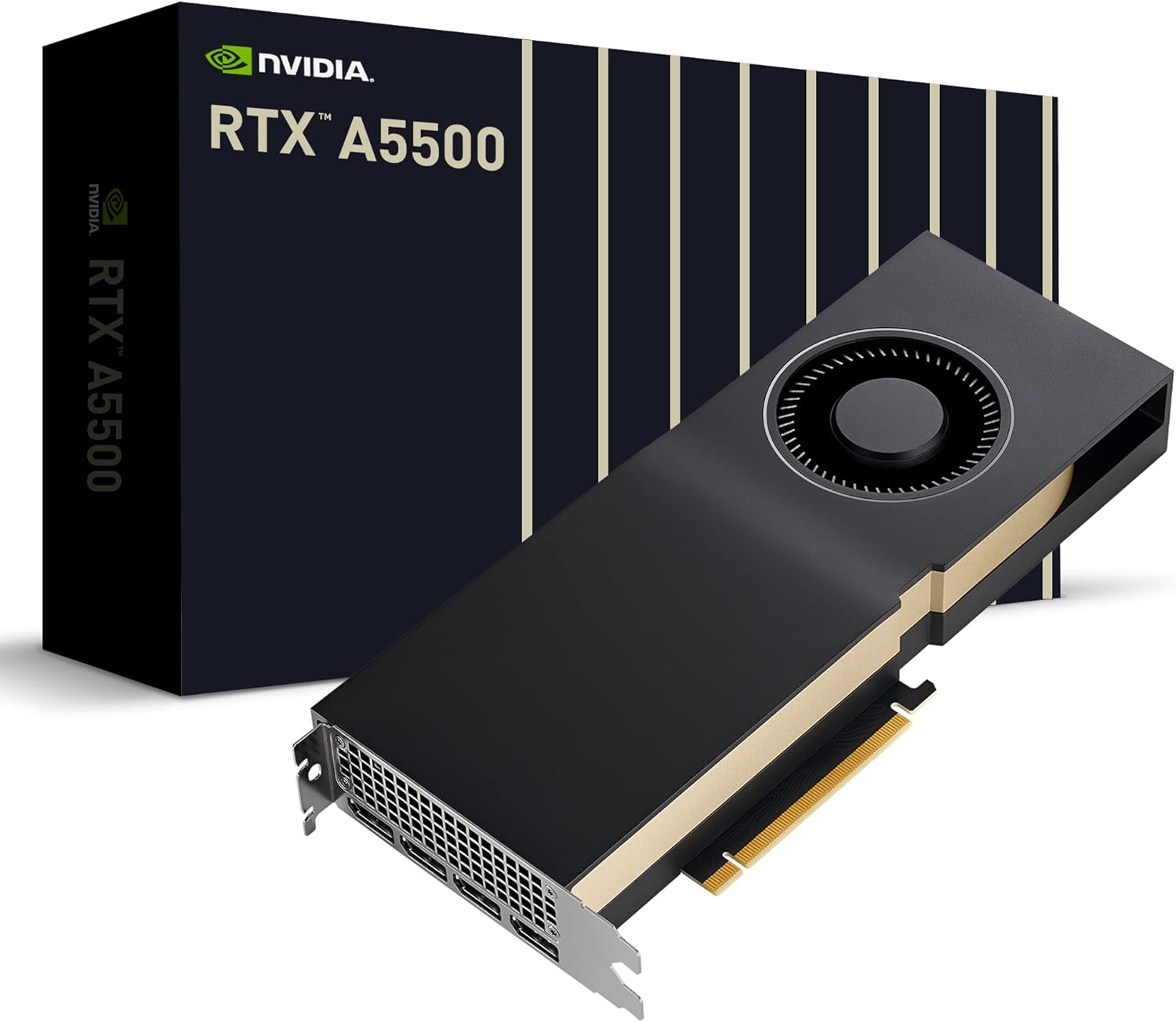 PNY NVIDIA RTX A5500 Professional Graphics Card 24GB GDDR6 PCI Express 4.0 x16, Dual Slot, 4X DisplayPort, 8K Support, Ultra Quiet Active Fan, 13659239000