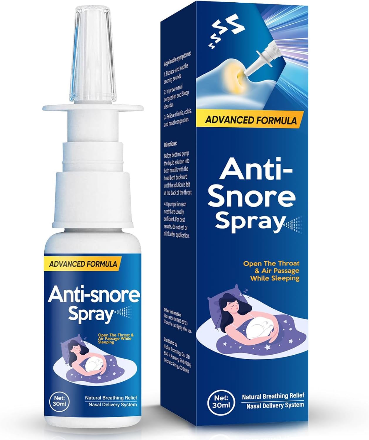 Anti Snoring Spray, Effective Snoring Solution for Deeper Sleep, Fast Snore Reducing & Better Breathing