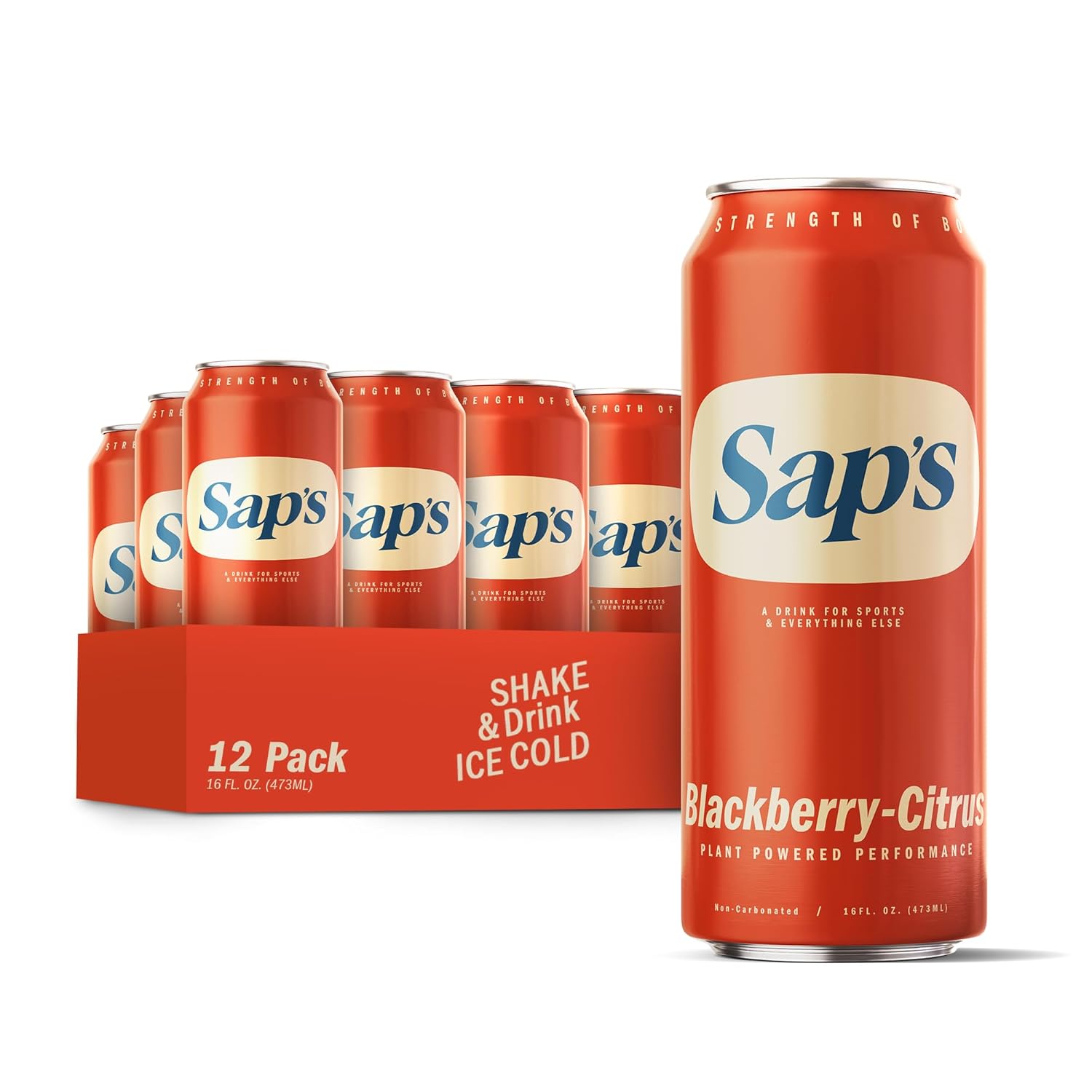 Sap’s Rapid Rehydration Sports Drink – 12 Cans, Blackberry-Citrus with Electrolytes and Adaptogens for Workouts, Wellness – ZERO Artificial Colors, Flavors, or Sugars