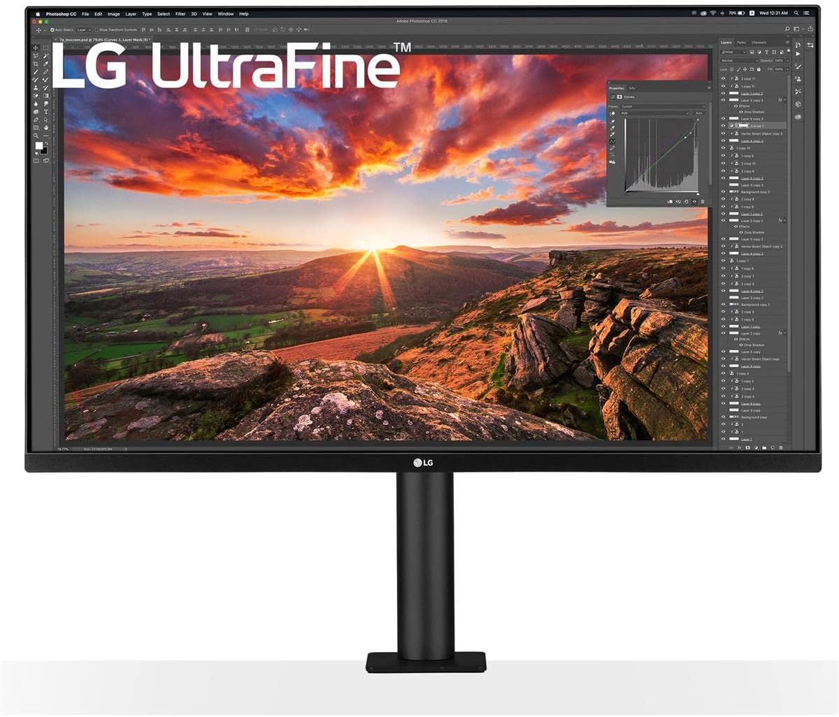 LG 32UN880-B 32″ UltraFine Display Ergo UHD 4K IPS Display with HDR 10 Compatibility and USB Type-C Connectivity, Black