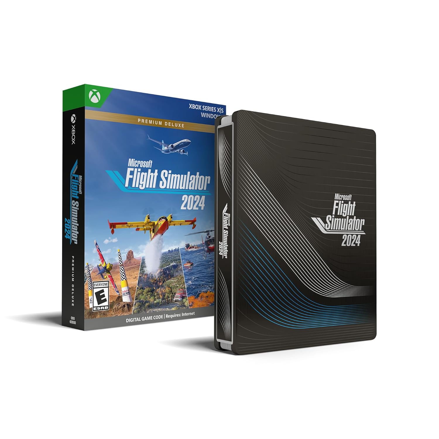 Microsoft Flight Simulator 2024 – Premium Deluxe SteelBook® Edition – Play on Xbox Series X|S and Windows PC [Digital Code]