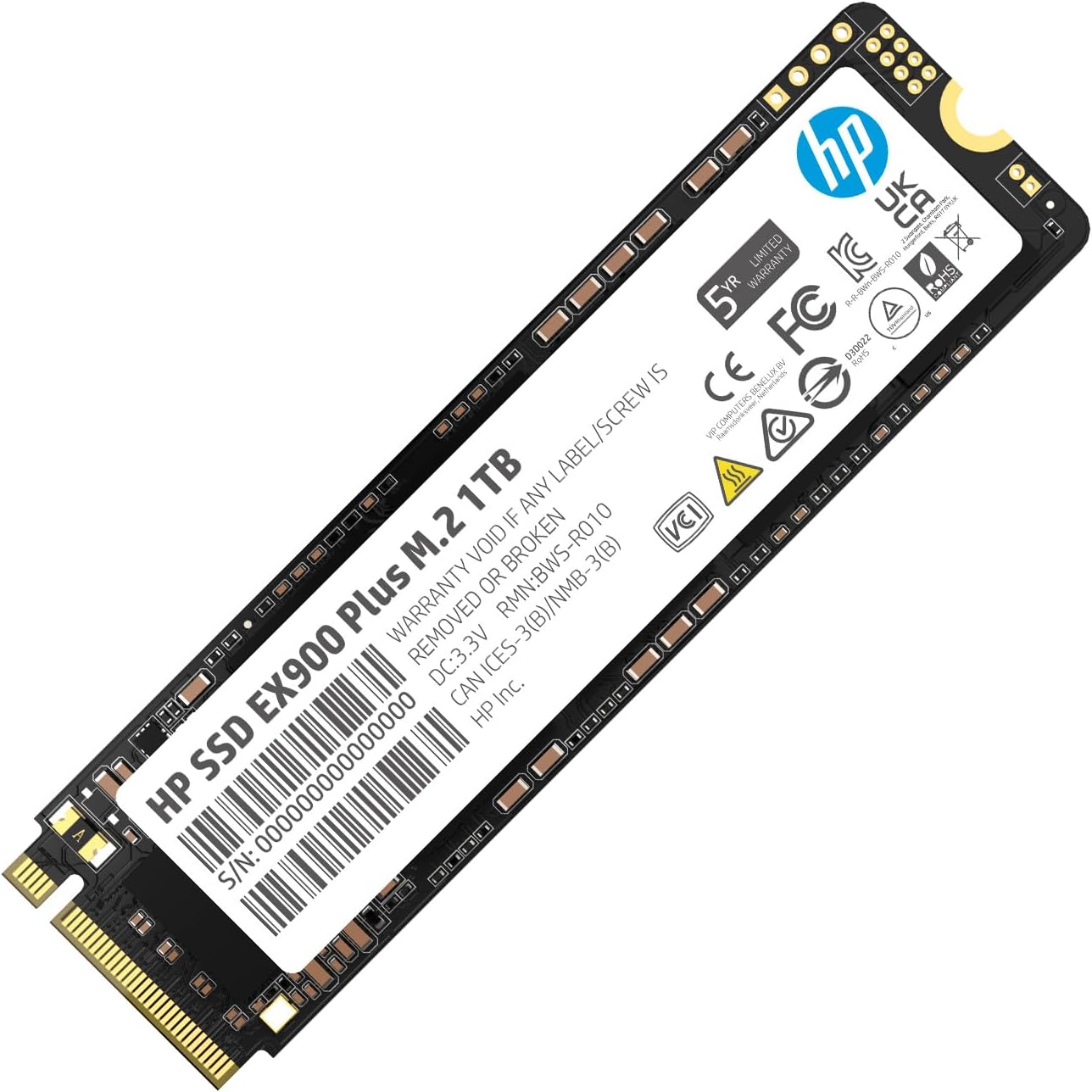 HP EX900 Plus 1TB M.2 SSD – High Performance NVMe SSD with 3D NAND Flash, 3300 MB/s Read and 2700 MB/s Write Speeds for Enhanced Computing Efficiency and Reliability