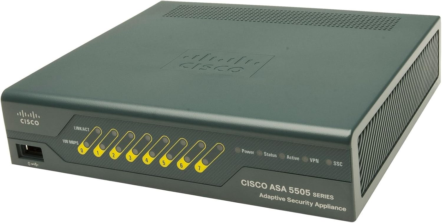 Cisco ASA5505-SEC-BUN-K9 ASA 5505 Sec Plus Appliance with SW, UL Users, HA, 3DES RENEWED