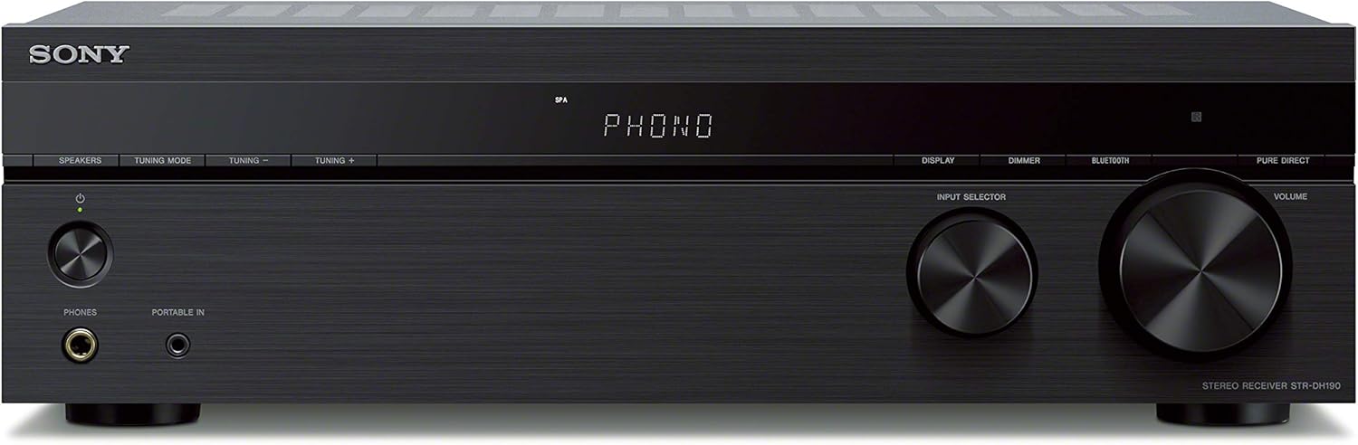 Sony STRDH190 2-ch Home Stereo Receiver with Phono Inputs & Bluetooth Black