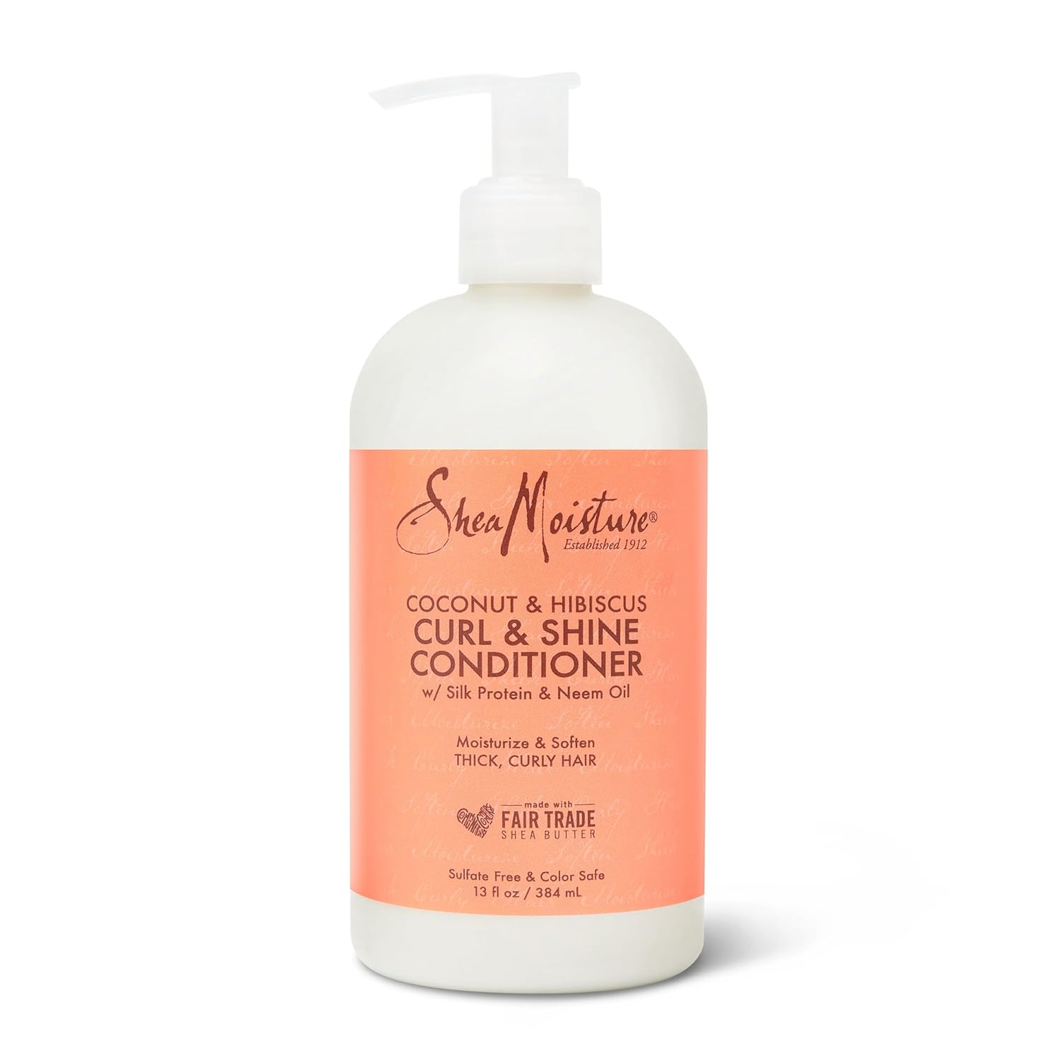 SheaMoisture Curl & Shine Conditioner Coconut & Hibiscus, for Thick, Curly Hair to Moisturize & Soften, 13 oz