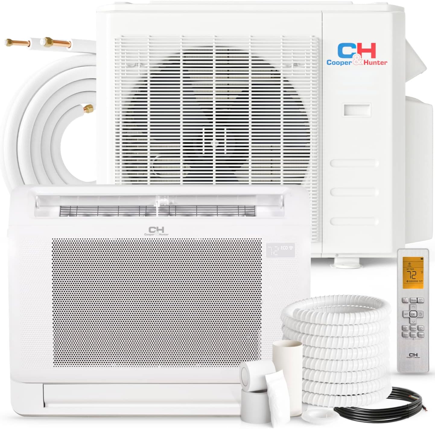 Cooper & Hunter Floor Mounted Console Ductless Mini Split ac/heating system 12,000 BTU, 230V Set Including Installation Kit