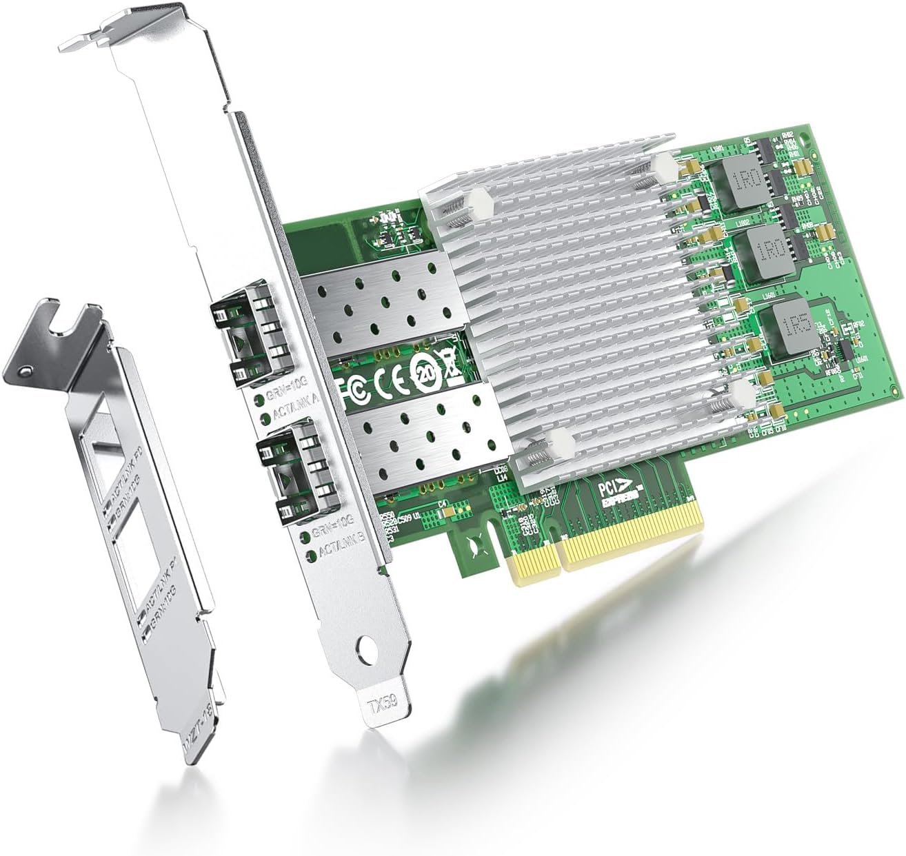 10Gb Dual SFP+ NIC PCI-E Network Card with Broadcom BCM57810S Chip, PCI-E X 8, PCI Express LAN Adapter Card Support Windows Server/Windows/Linux/VMware