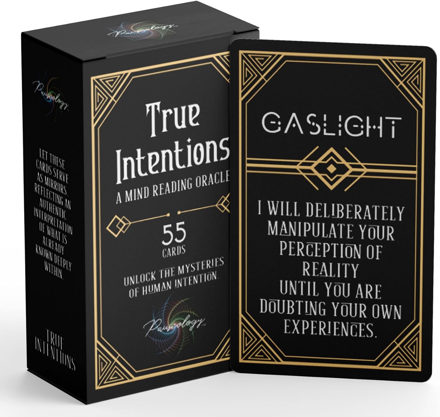 True Intentions: A Mind Reading Oracle Card Deck – Travel Size – 55 Intuitive Psychic Cards with Meanings on Them to Uncover Hidden Motives and Truths for Advanced to Beginners