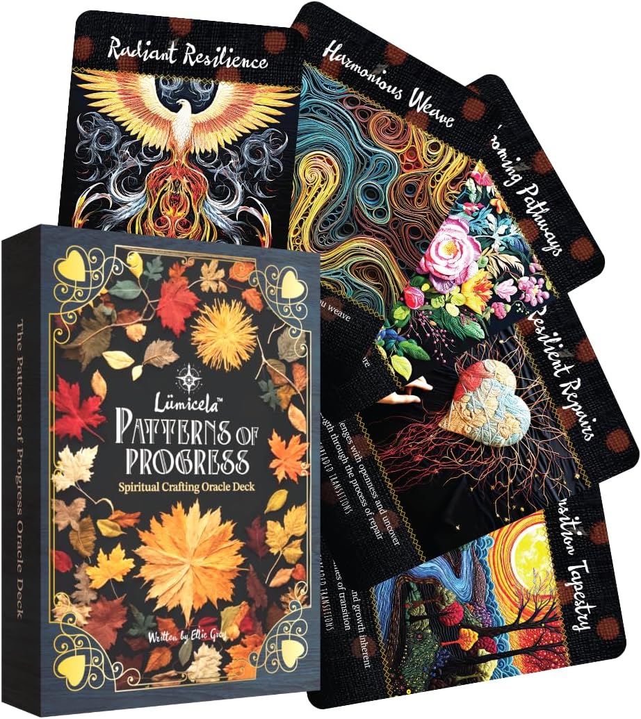 Patterns of Progress: 40-Card Oracle Deck for Personal Growth, Navigate Life’s Challenges with Crafting, Includes Gold Foil, Digital Content & Videos – Ideal for Beginners & Enthusiasts