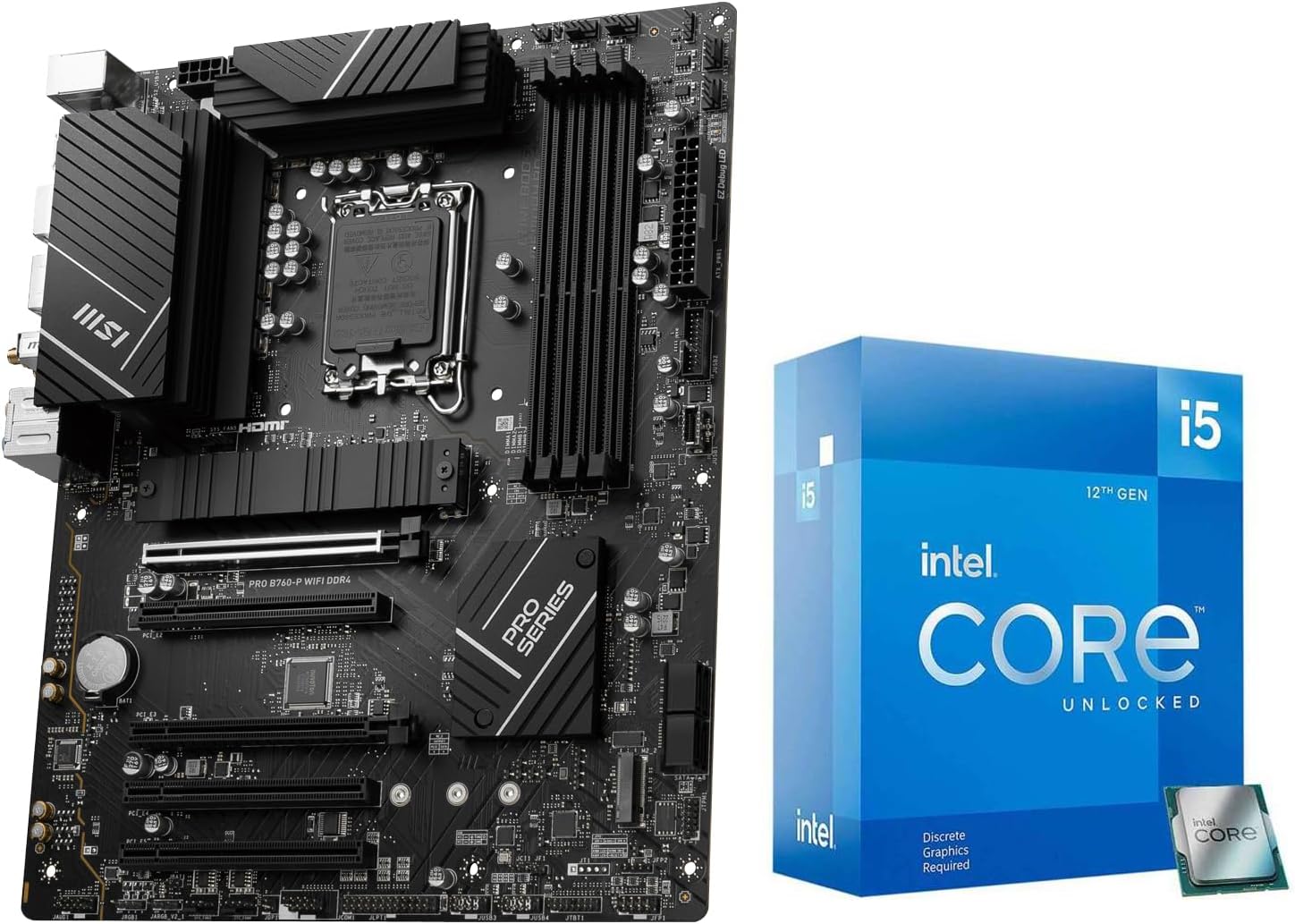 Micro Center CPU Motherboard Combo – Intel i5-12600KF 12th Gen 10-Cores LGA 1700 Desktop Processor Bundle with MSI PRO B760-P WiFi DDR4 ProSeries Motherboard