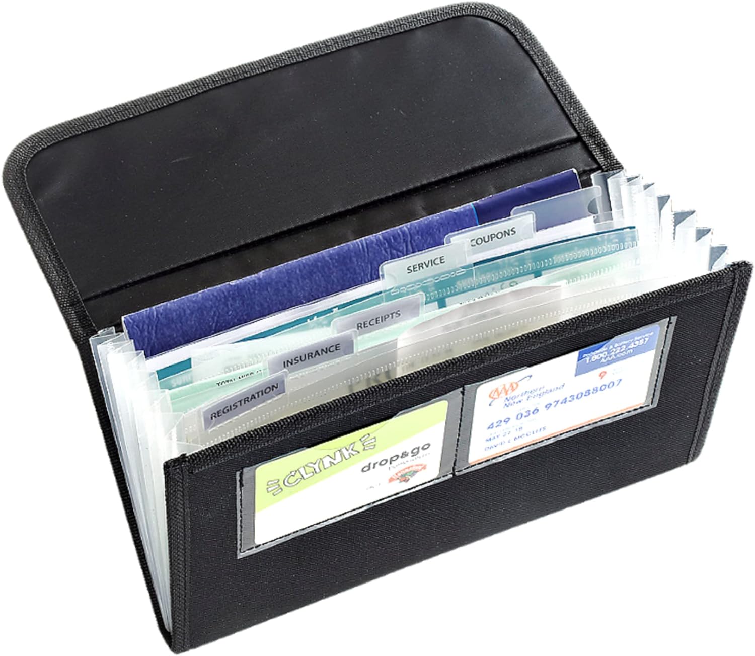 High Road Glove Box Organizer – Insurance and Registration Holder for Car Documents and Paperwork – Expandable Front Seat Organizer with Card Pockets