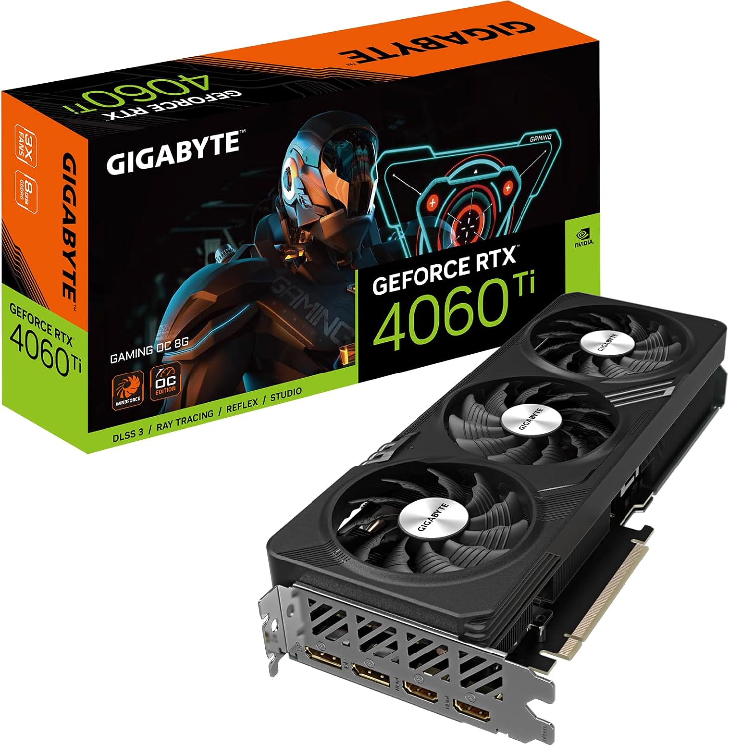 GIGABYTE GV-N406TGAMING OC-8GD GeForce RTX 4060 Ti Gaming OC 8G Graphics Card, 3X WINDFORCE Fans, 8GB 128-bit GDDR6, Video Card