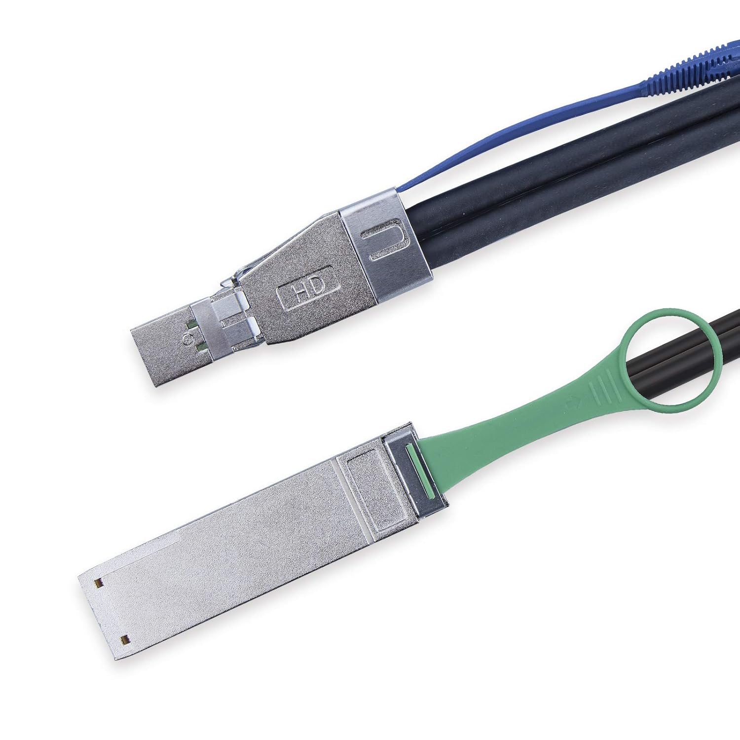 SFF-8644 to QSFP (SFF-8436) DDR Hybrid Min SAS Cable, External Copper SAS Cable for NetApp DS4243 DS4246 DS2246, 100-Ohm, 2-Meter(6.6-ft)