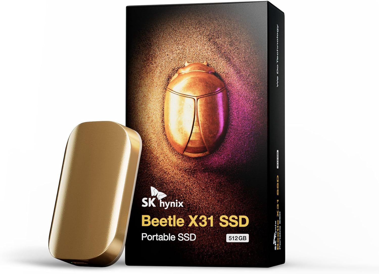 SK hynix Beetle X31 512GB Portable SSD with DRAM, up to 1050MB/s, USB 3.2 Gen2 – Compatible with PC, Mac, Laptop, PS5