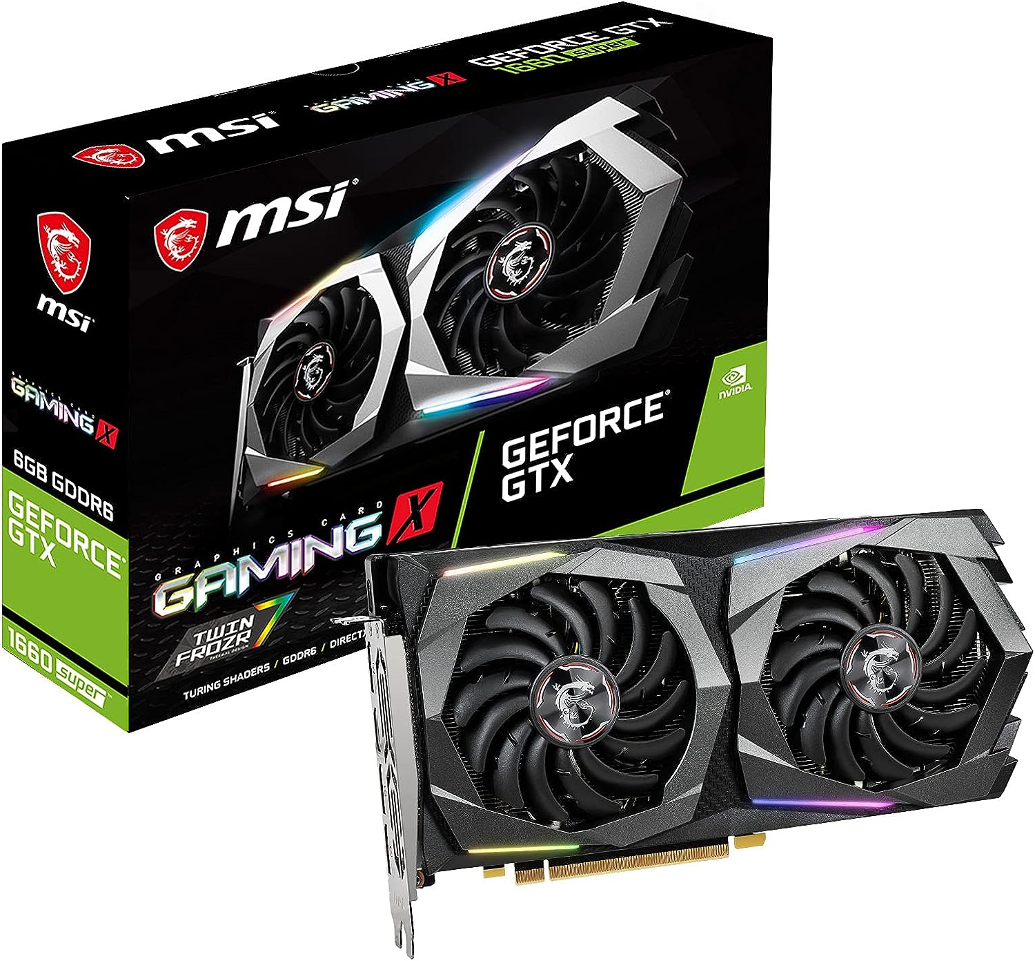 MSI Gaming GeForce GTX 1660 Super 192-bit HDMI/DP 6GB GDRR6 HDCP Support DirectX 12 Dual Fan VR Ready OC Graphics Card (GTX 1660 Super Gaming X)