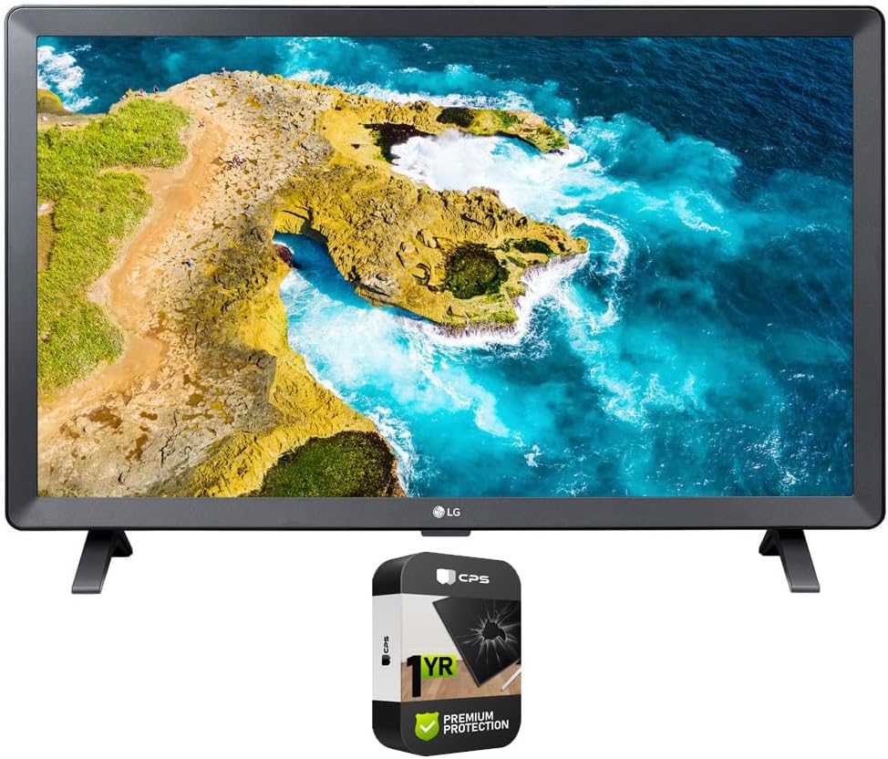 LG 24LQ520S-PU 24 inch Class LED HD Smart TV with webOS Bundle with 1 YR CPS Enhanced Protection Pack