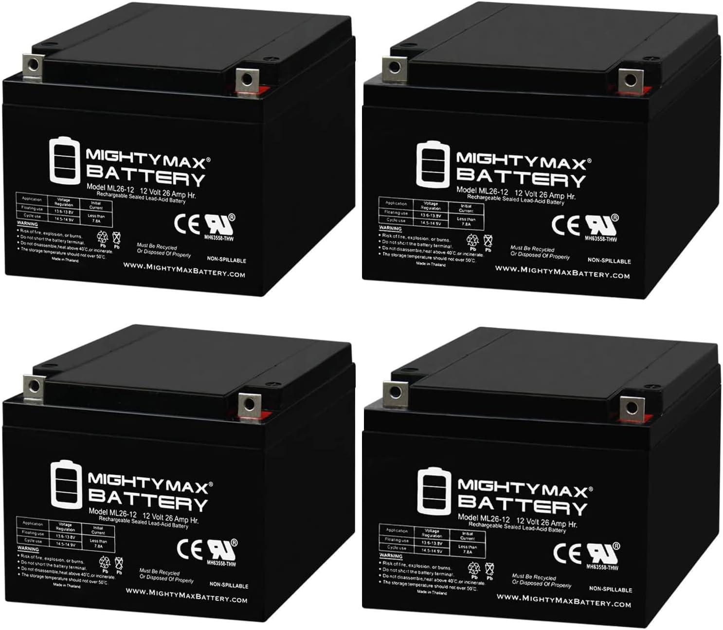 Mighty Max Battery 12V 26AH Battery Replaces Liebert GXT2-240 BATKIT GXT2-6000 RTL630-4 Pack