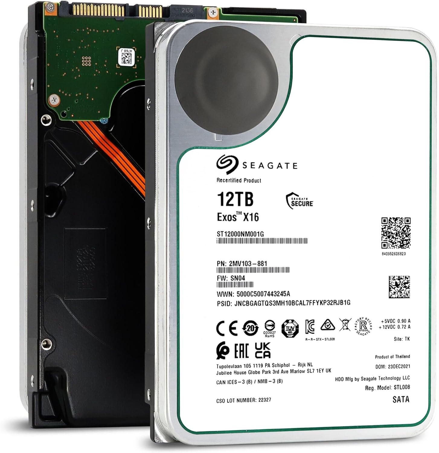 Seagate Exos X16 ST12000NM001G 12 TB Hard Drive – Internal – SATA (SATA/600) (Renewed)