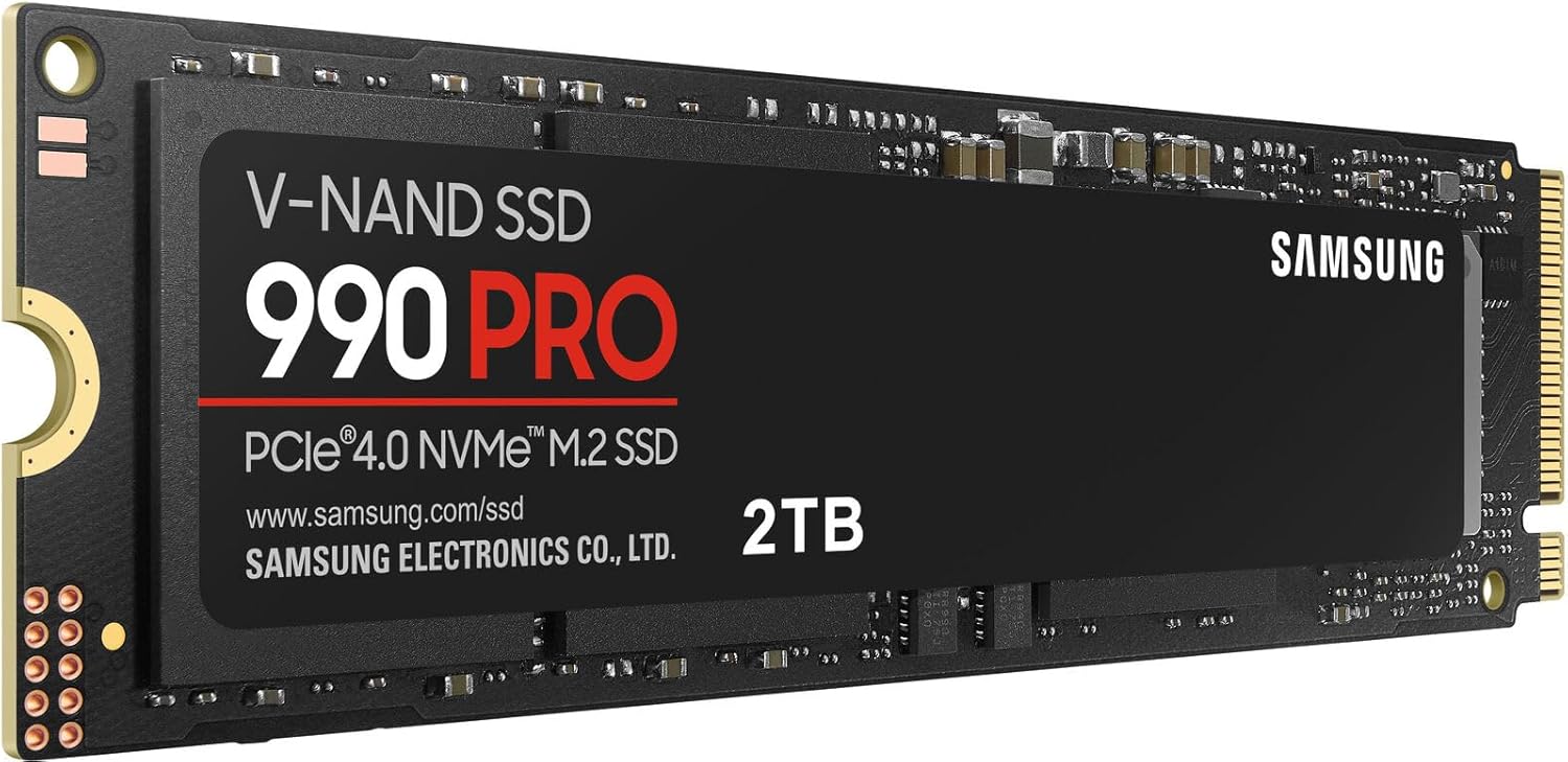 SAMSUNG 990 PRO SSD NVMe M.2 PCIe Gen4, M.2 2280 Internal Solid State Hard Drive, Seq. Read Speeds Up to 7,450 MB/s for High End Computing, Gaming, and Heavy Duty Workstations, MZ-V9P2T0B/AM