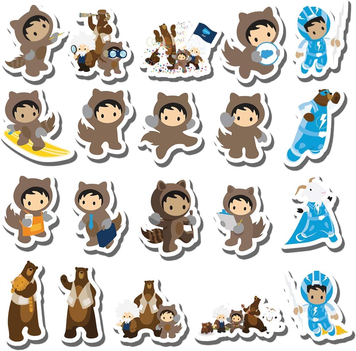 20 PCS Stickers Pack Salesforce Aesthetic Vinyl Colorful Waterproof for Water Bottle Laptop Scrapbooking Luggage Guitar Skateboard