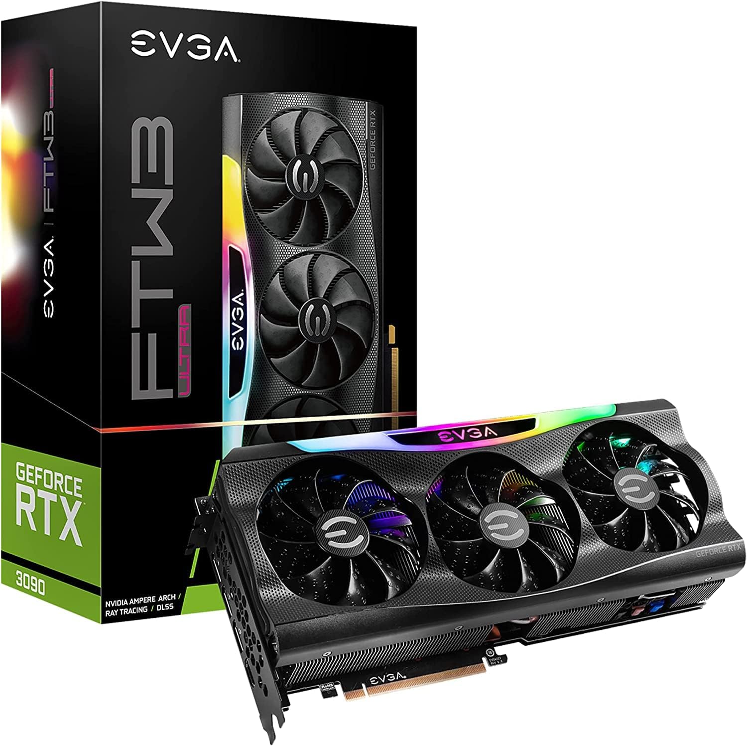 EVGA GeForce RTX 3090 FTW3 Ultra Gaming, 24GB GDDR6X, iCX3 Technology, ARGB LED, Metal Backplate, 24G-P5-3987-KR (Renewed)