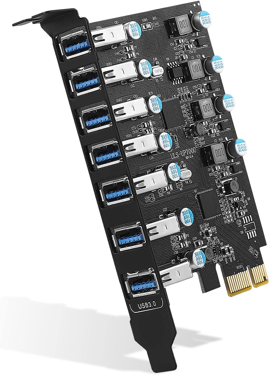 PCI-E to USB 3.0 7-Port(7X USB-A) Expansion Card,PCI Express USB Add in Card, Internal USB3 Hub Converter for Desktop PC Host Card