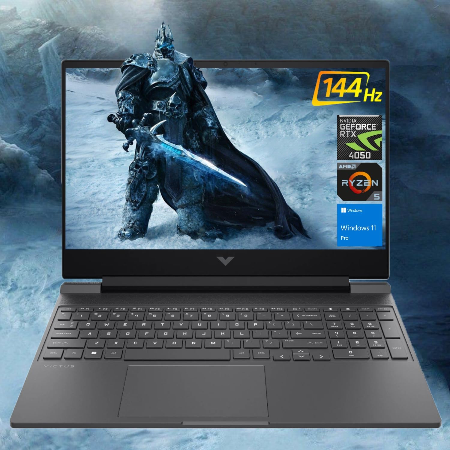 HP Victus 15.6 Ryzen 5 RTX 4050 Premium Gaming Laptop, 15.6″ FHD 144Hz, AMD Ryzen 5 8645HS (Beats Intel i7-1355U & Intel i5-14400F), NVIDIA GeForce RTX 4050, 32GB DDR5 RAM, 1TB SSD, Backlit KB, W11P