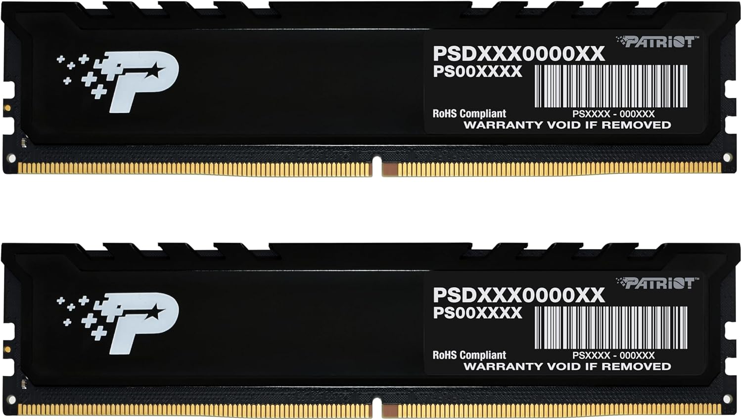 Patriot Signature Premium DDR5 RAM 16GB (2X8GB) 4800MHz CL40 UDIMM W/HS Desktop Memory Kit – PSP516G4800KH1