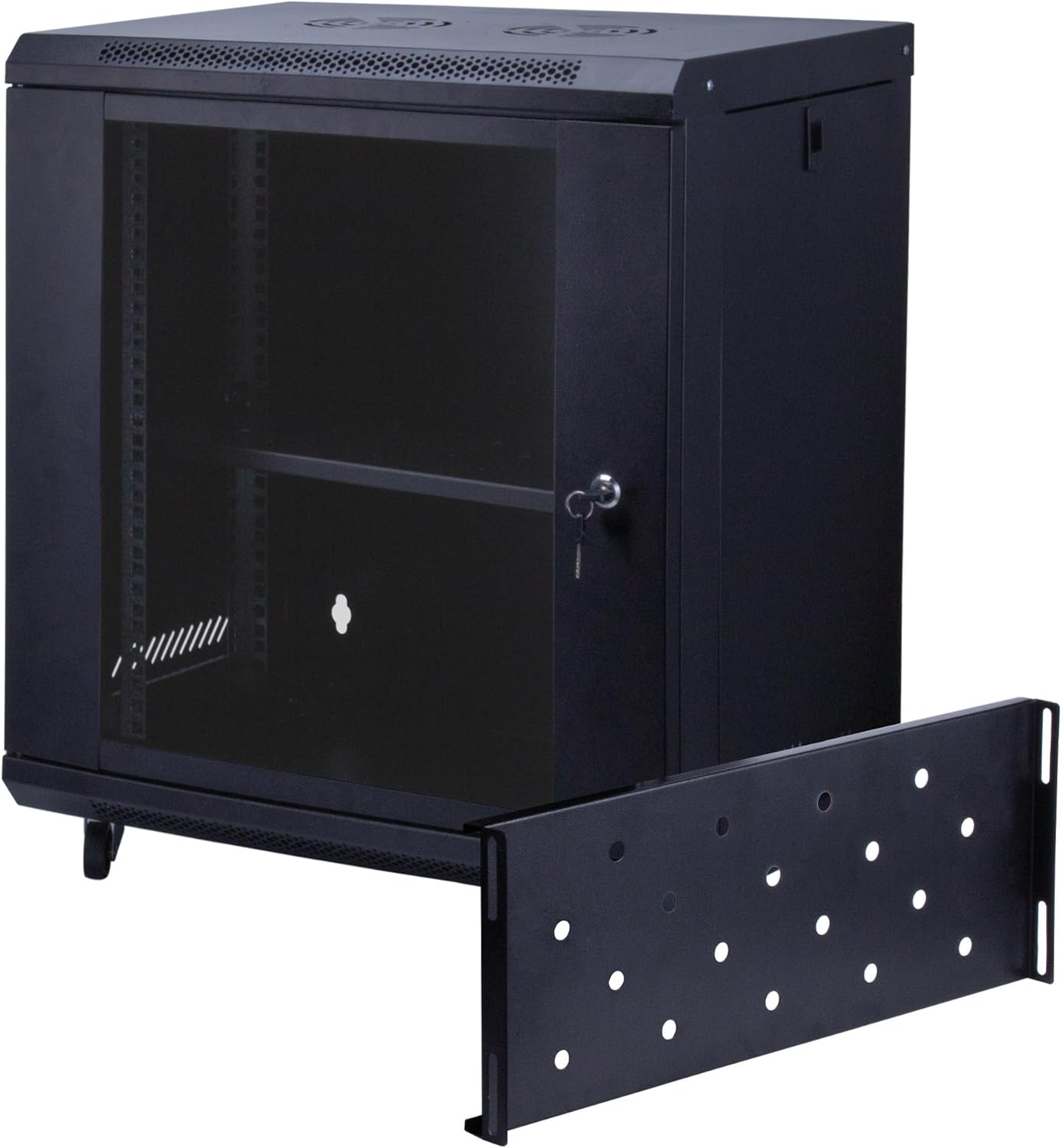 12U-01 Wall Mount Network Rack for 19 Inch Equipment 17 Inch Deep Server Rack Glass Locking Door