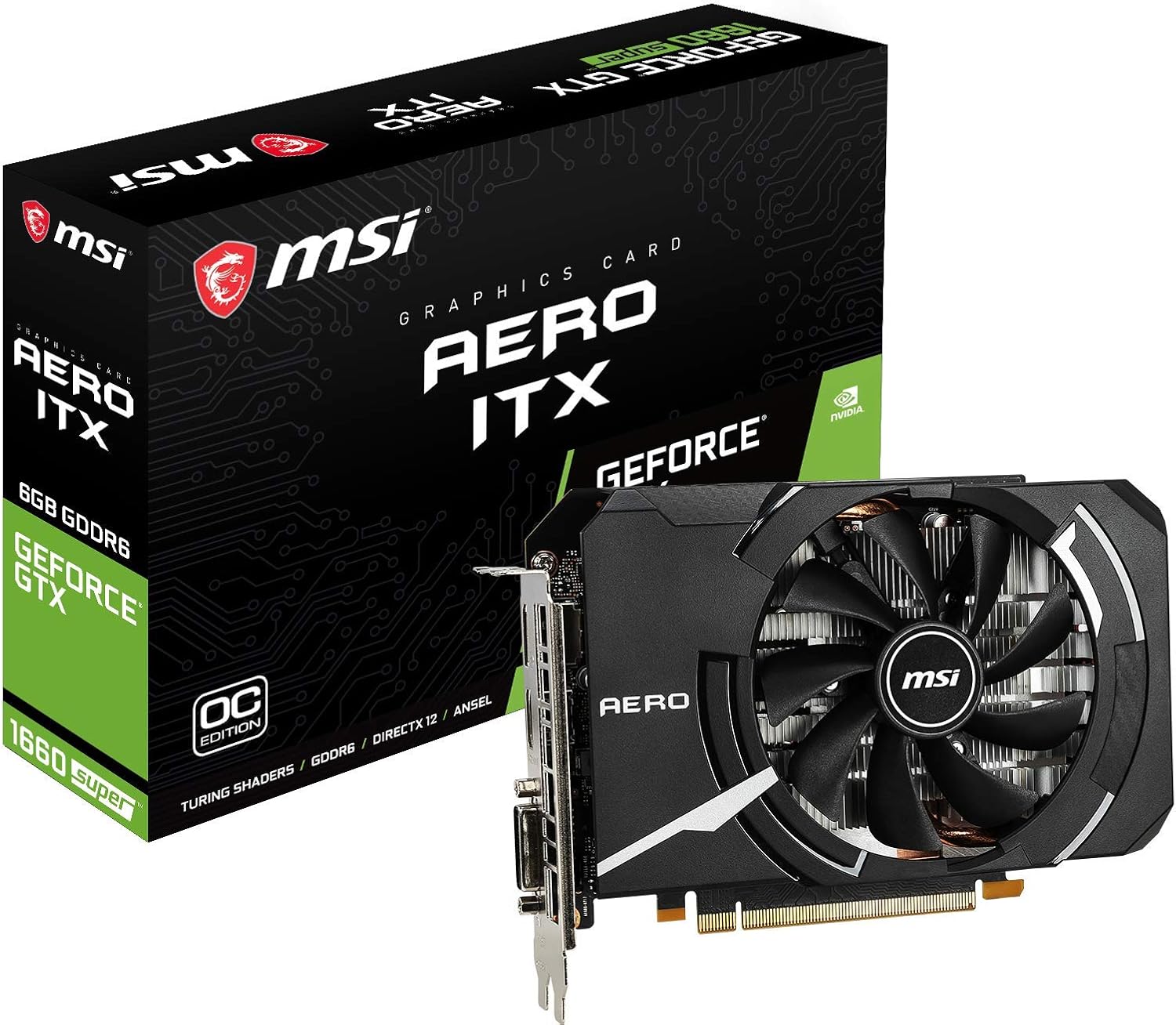 MSI Gaming GeForce GTX 1660 Super 192-bit HDMI/DP 6GB GDRR6 HDCP Support DirectX 12 Single Fan VR Ready OC ITX Graphics Card (GTX 1660 Super AERO ITX OC)